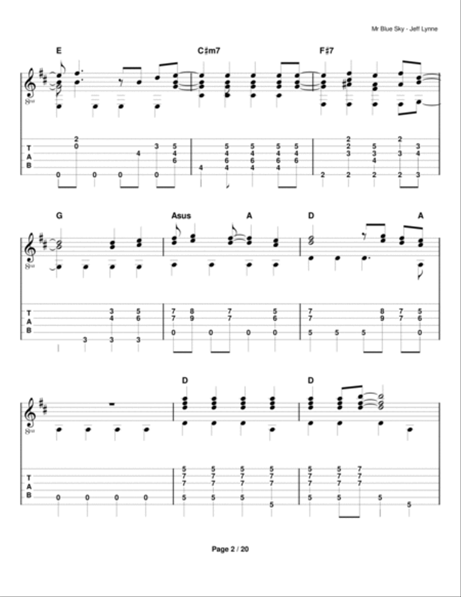 Mr. Blue Sky Electric Guitar scores gallery preview page 2