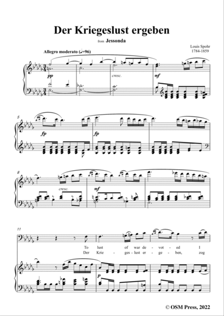 Spohr-Der Kriegeslust ergeben,in b flat minor Voice scores gallery preview page 3