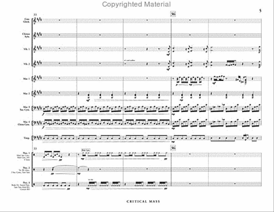 Critical Mass (score & parts) Percussion Ensemble scores gallery preview page 6