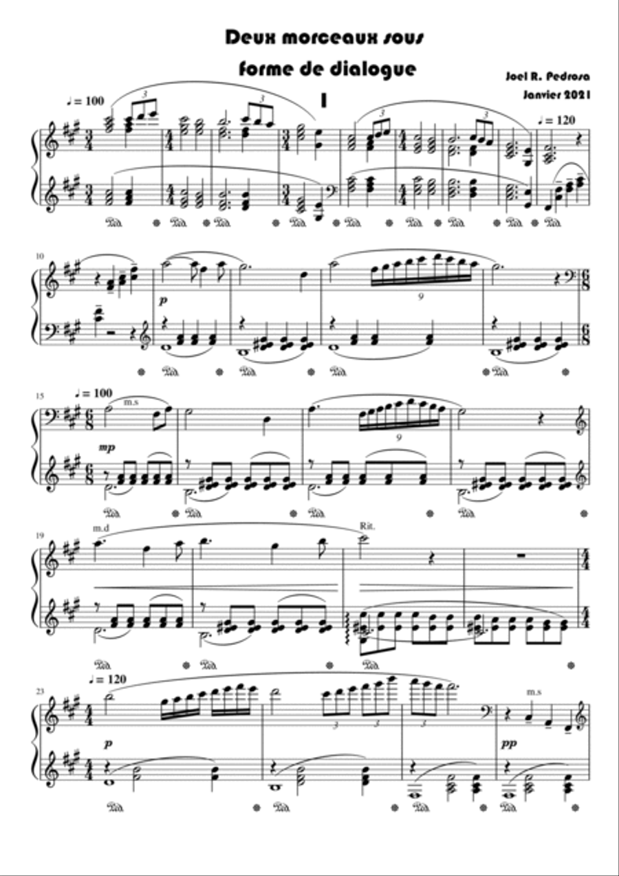Deux morceaux sous forme de dialogue Piano Solo scores gallery preview page 2