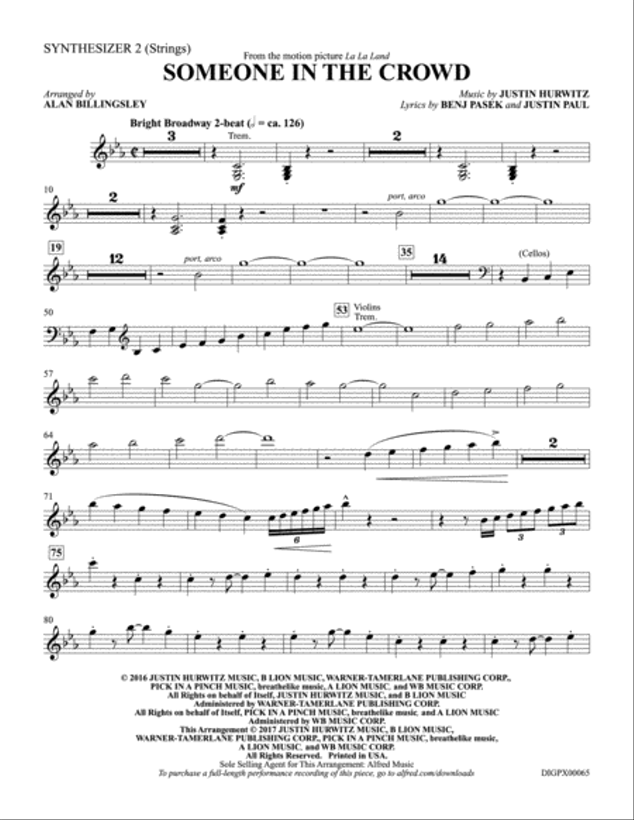 Someone in the Crowd: 2nd Synthesizer Part scores gallery preview page 1
