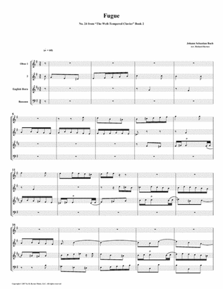 Fugue 24 from Well-Tempered Clavier, Book 2 (Conical Brass Quartet)