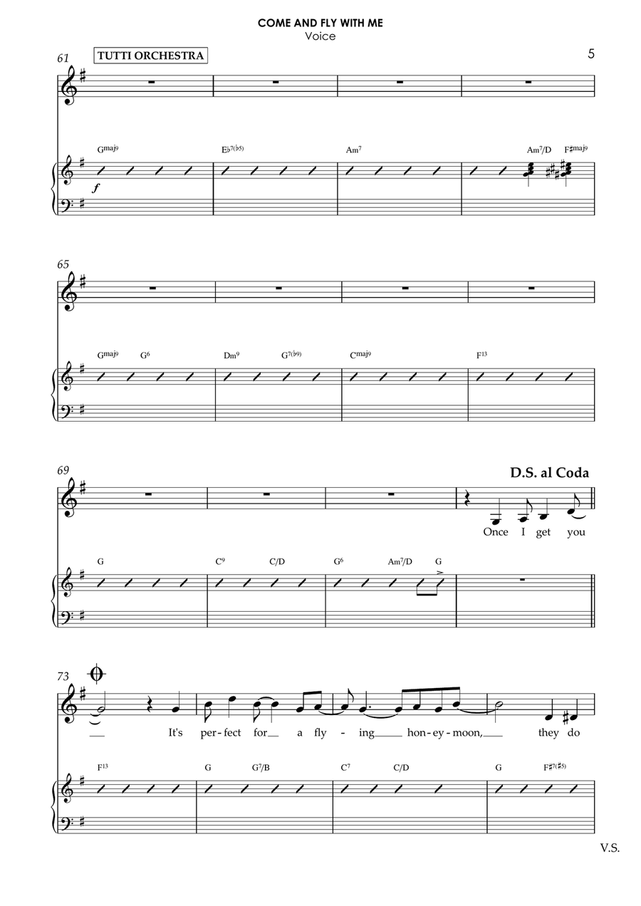Come Fly With Me - Score Only Jazz Ensemble scores gallery preview page 5