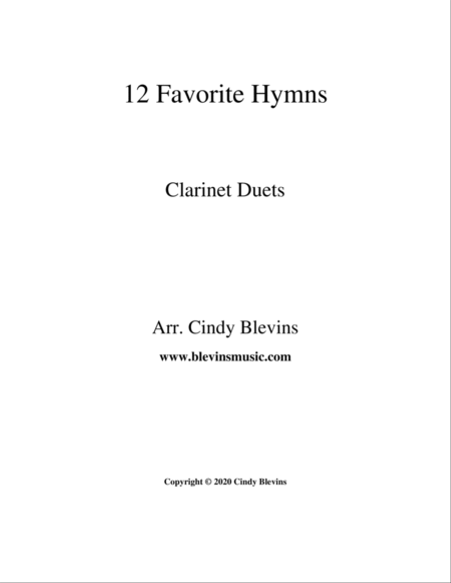 12 Favorite Hymns, Clarinet Duets image number null