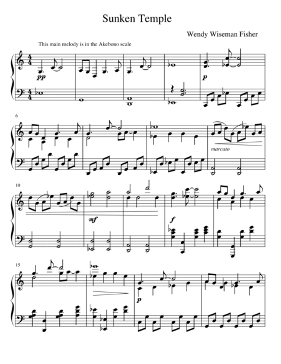 Sunken Temple - Intermediate Piano Solo Piano Solo scores gallery preview page 2