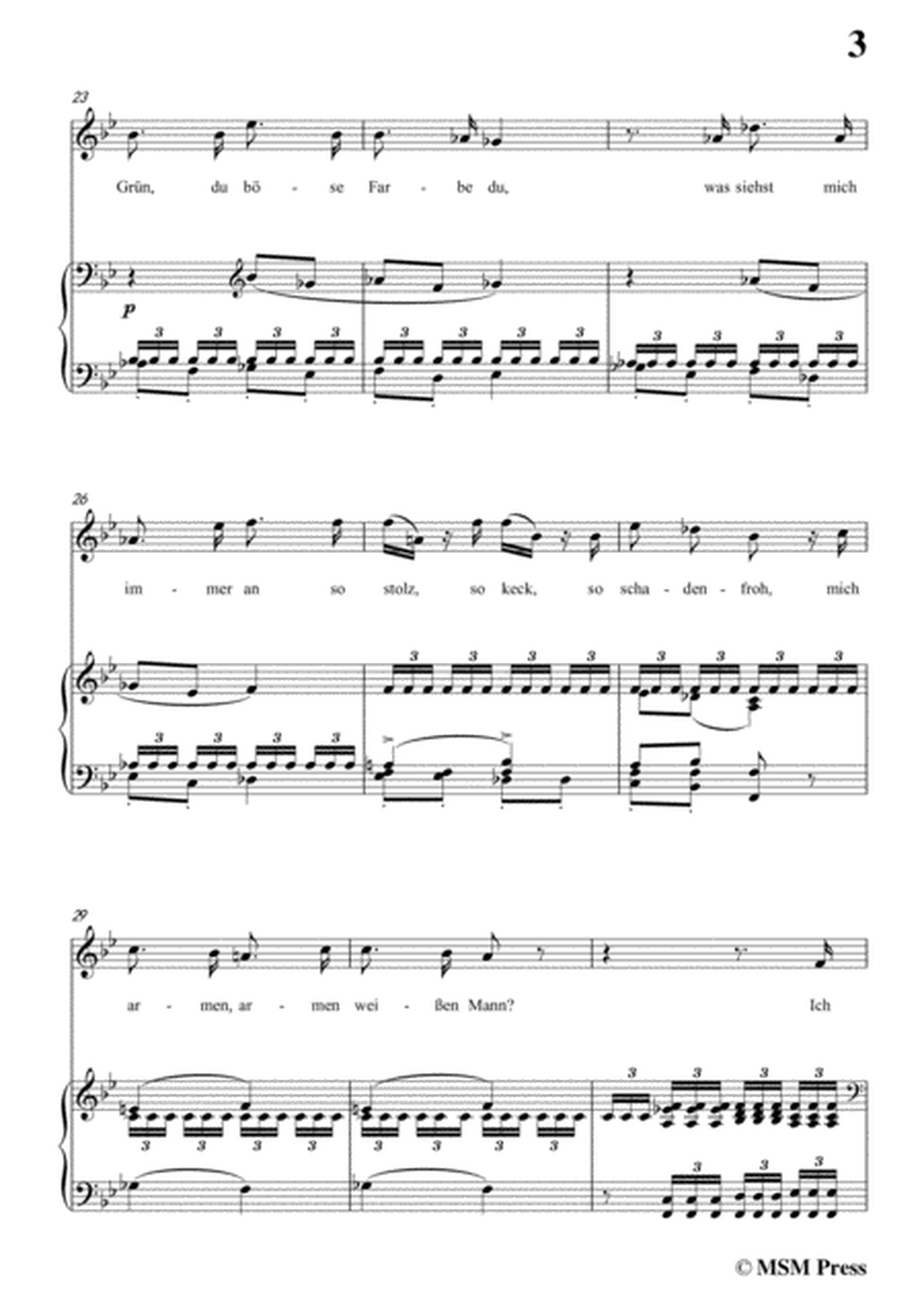 Schubert-Die böse Farbe,from 'Die Schöne Müllerin',Op.25 No.17,in B flat Major,for Voice&Piano image number null