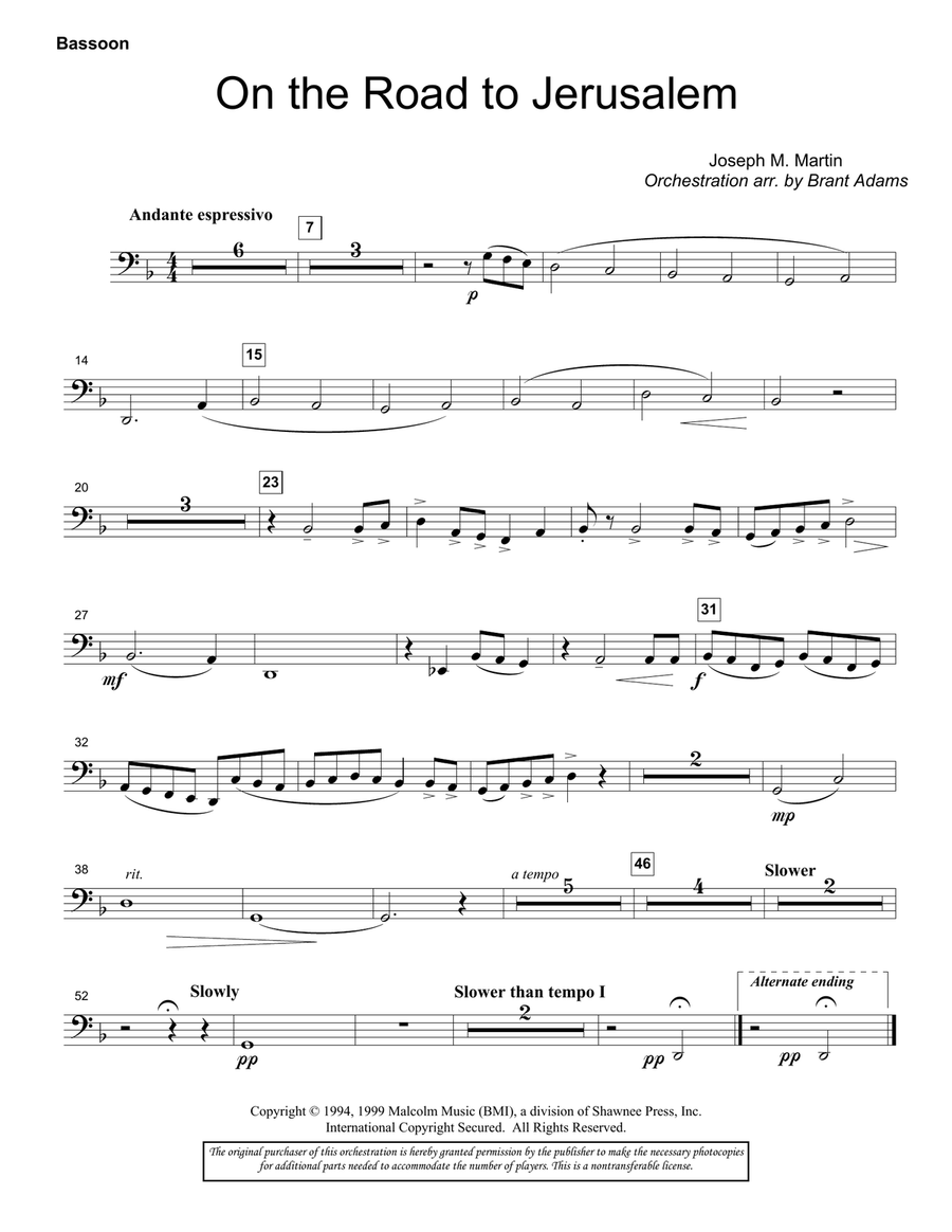 On The Road To Jerusalem - Bassoon