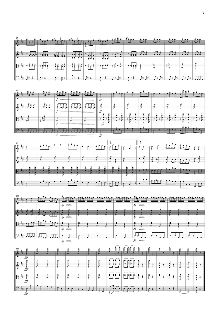 Offenbach Can Can, for string quartet, CO001 String Quartet scores gallery preview page 2