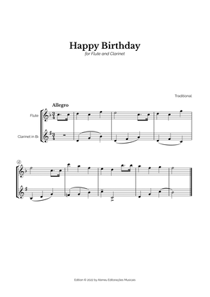 Book cover for Happy Birthday for Flute and Clarinet