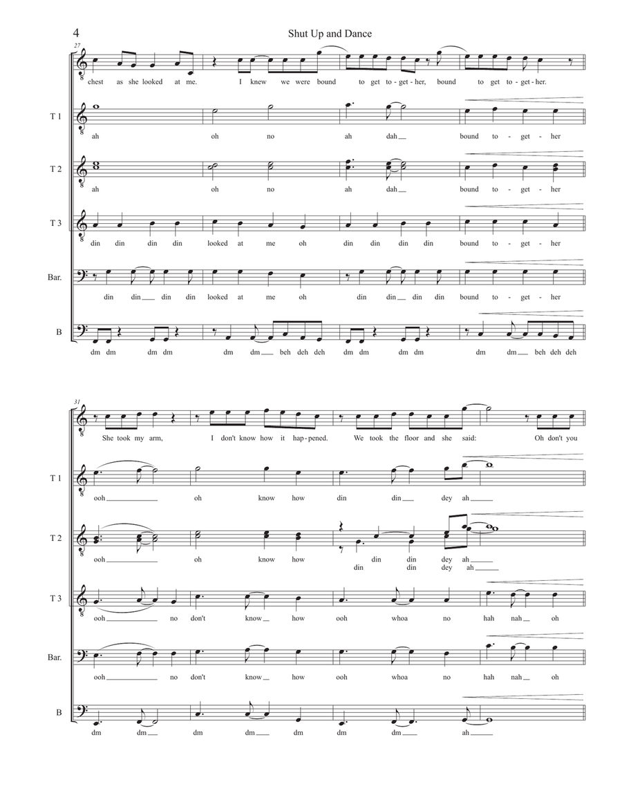 Shut Up And Dance Shut Up And Dance TTBB scores gallery preview page 4