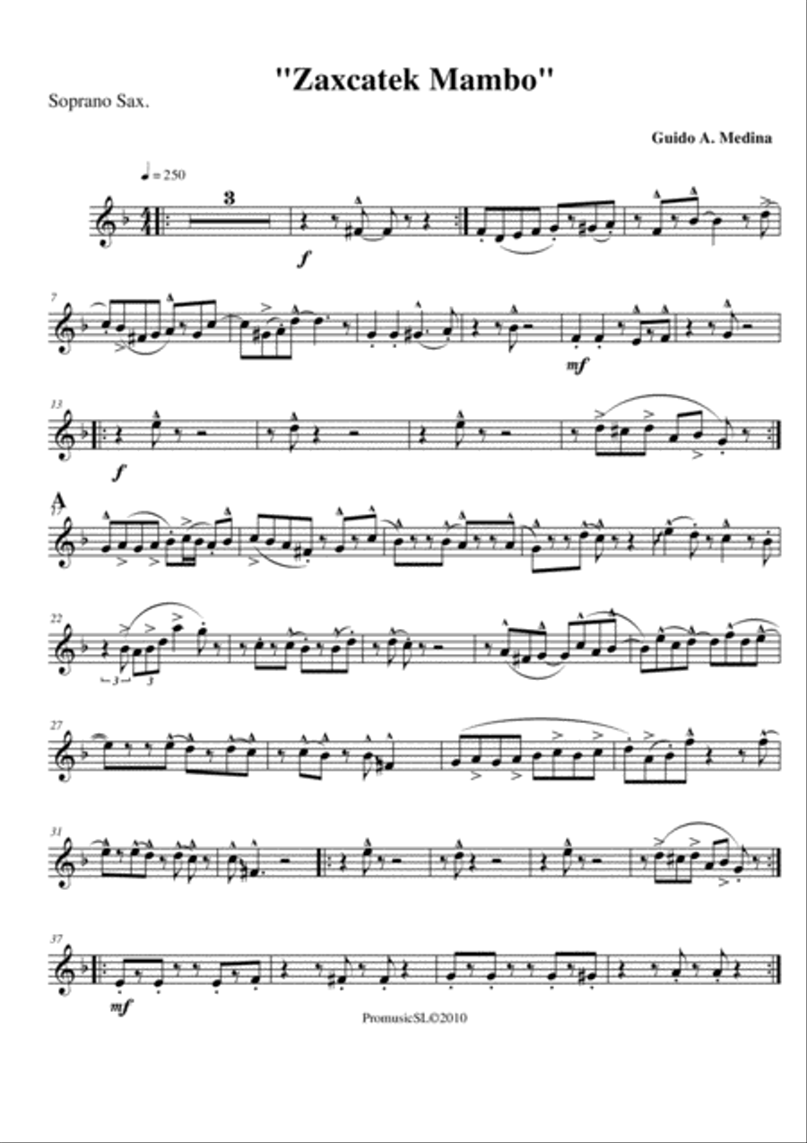 Zaxcatek Mambo Jazz Ensemble scores gallery preview page 1