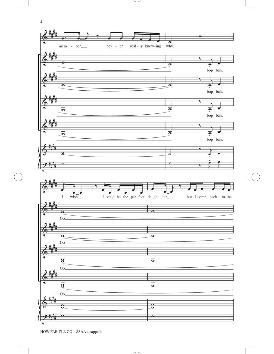 How Far I'll Go (from Moana) (arr. Kirby Shaw) SSAA scores gallery preview page 3