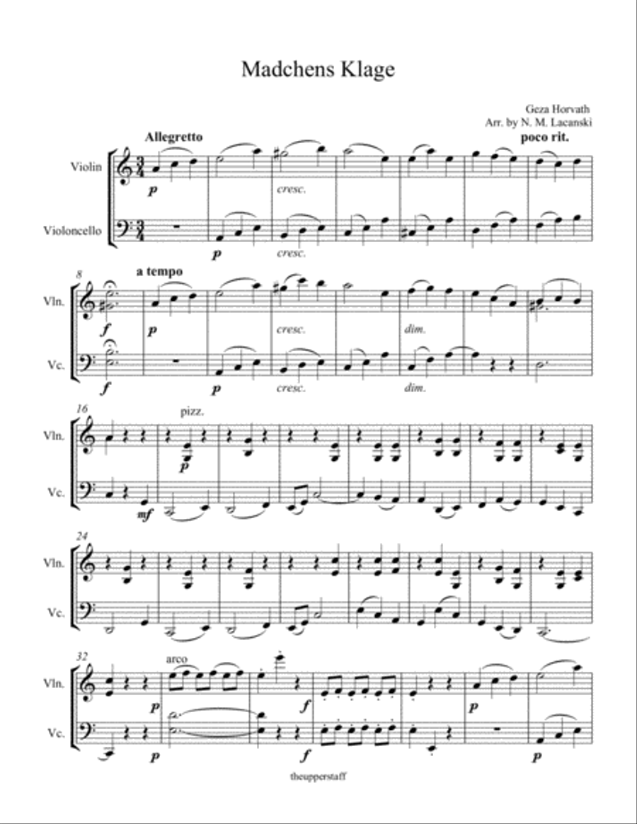 Madchens Klage String Duet scores gallery preview page 1
