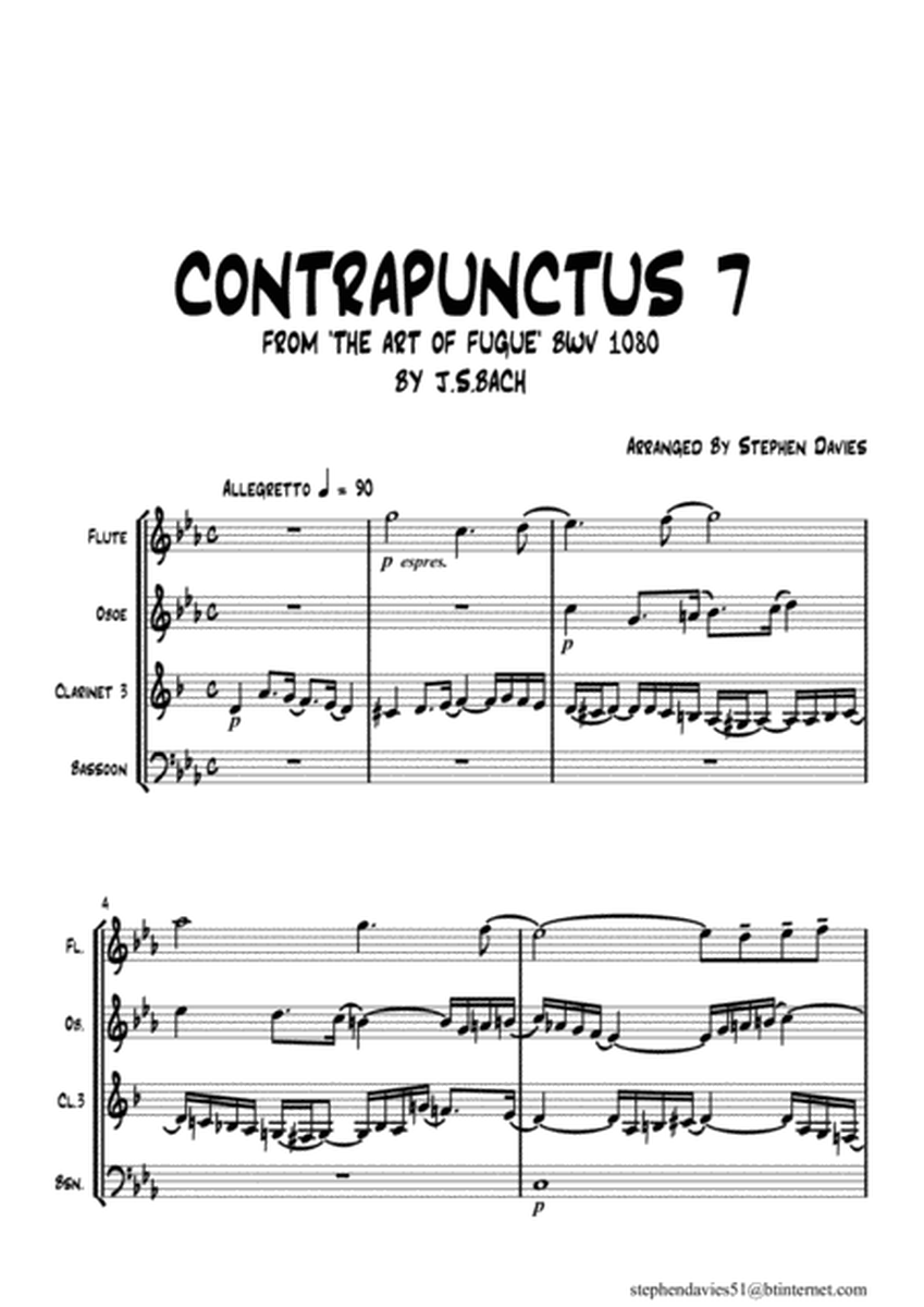 'Contrapunctus 10' By J.S.Bach BWV 1080 from 'The Art of the Fugue' for Woodwind Quartet. image number null