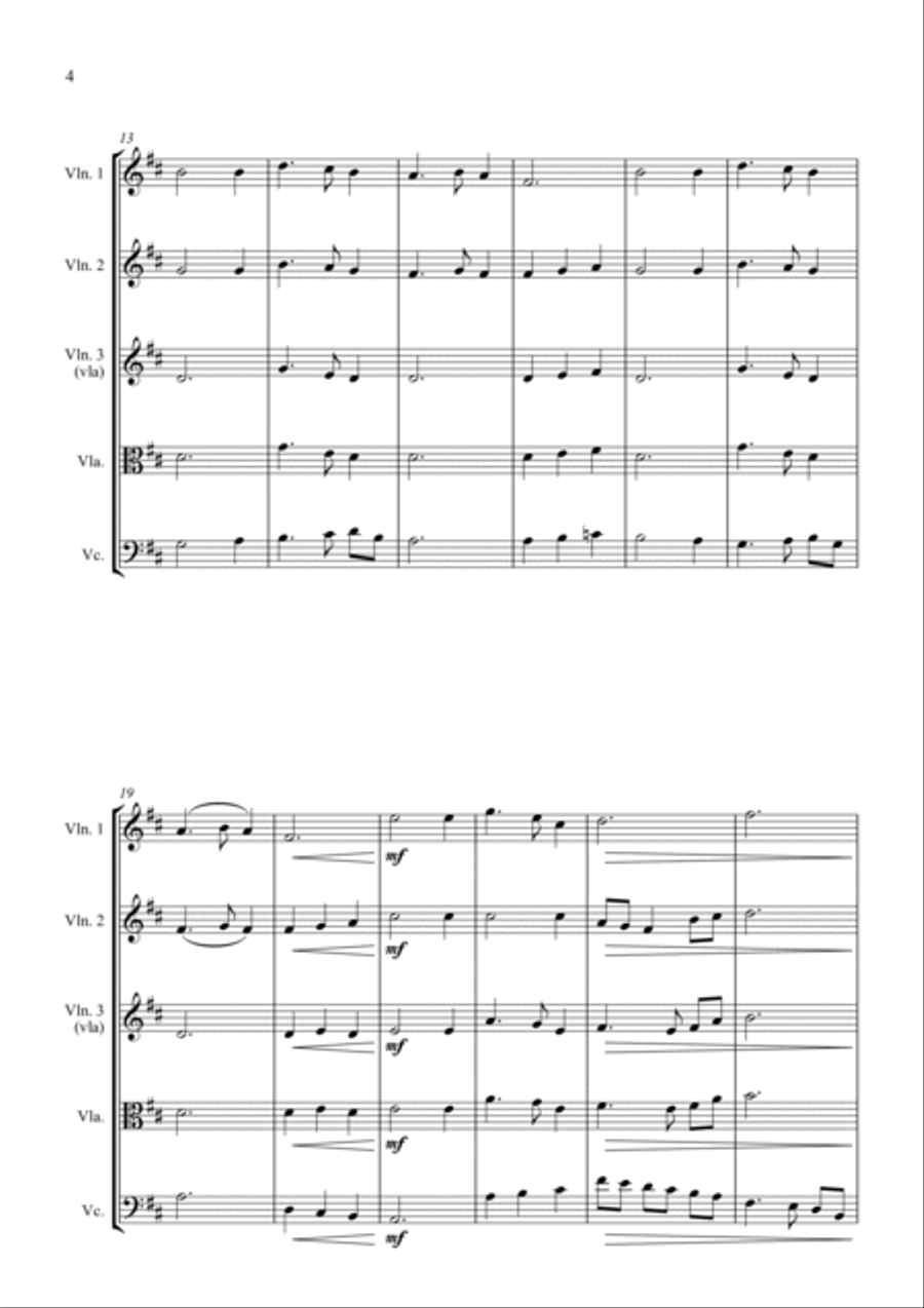 Carols for Four (or more) - Fifteen Carols for String Quartet String Quartet scores gallery preview page 4