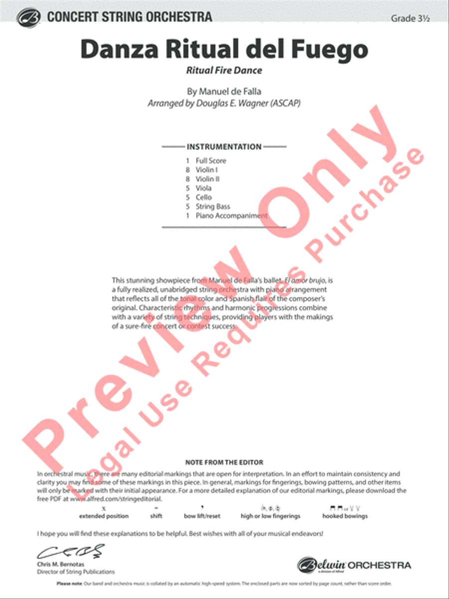 Danza Ritual del Fuego String Orchestra scores gallery preview page 2