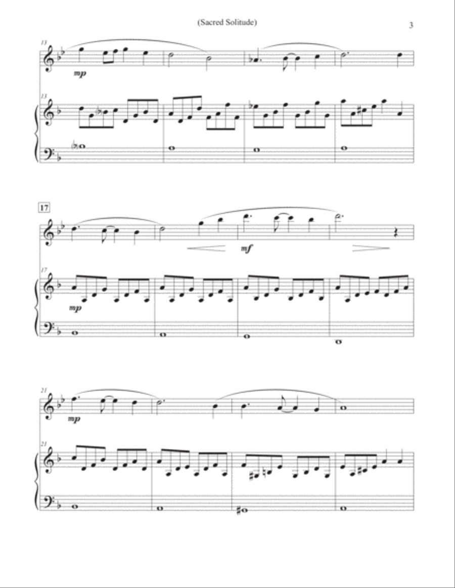 Sacred Solitude - Alto Flute & Piano Flute Solo scores gallery preview page 3