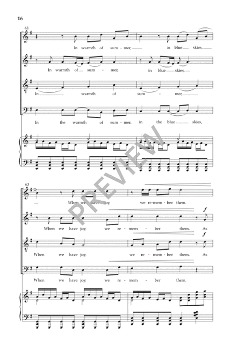 We Remember Them (SATB) 4-Part scores gallery preview page 17