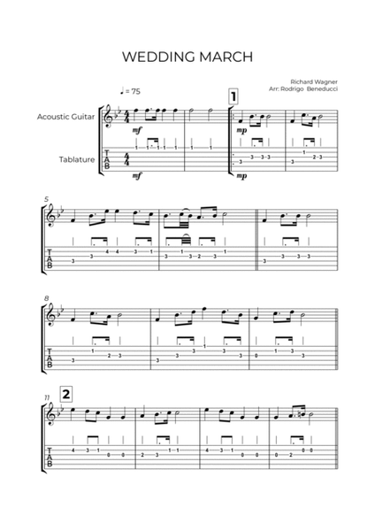 WEDDING MARCH - RICHARD WAGNER – GUITAR TABLATURE image number null
