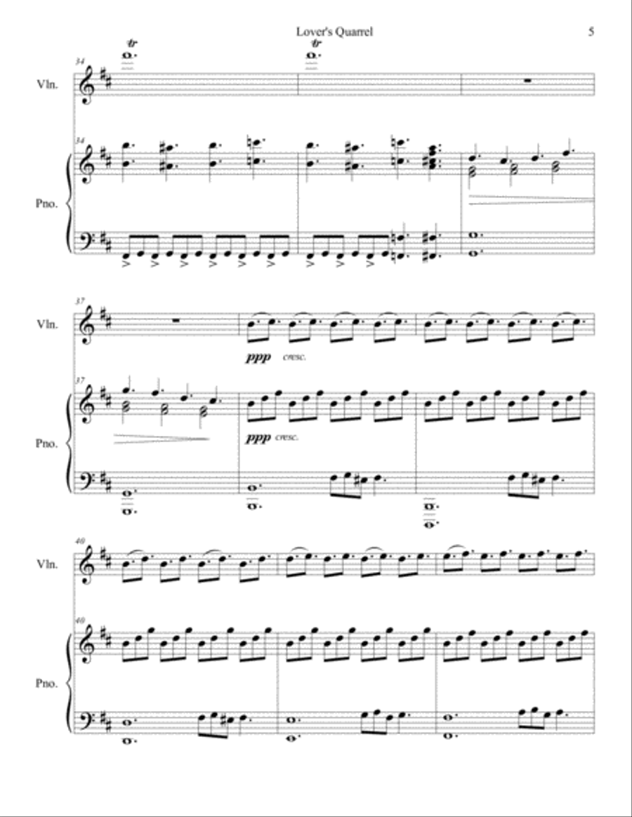 Lover's Quarrel (a fight between violin and piano) Small Ensemble scores gallery preview page 5