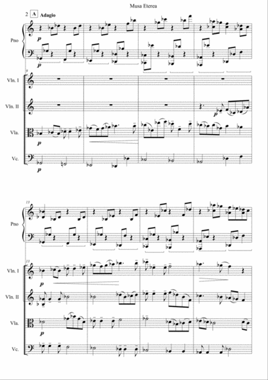 Musa Eterea Musa Eterea Piano Quintet scores gallery preview page 2