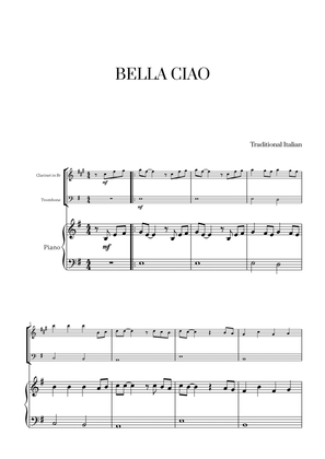 Book cover for Bella Ciao for Clarinet, Trombone and Piano