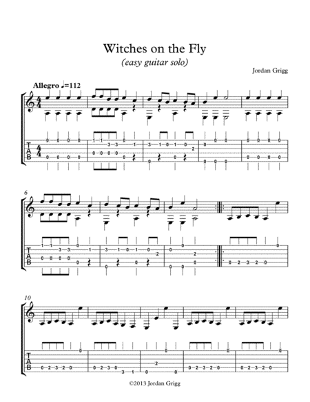 Witches on the Fly (easy guitar solo) image number null
