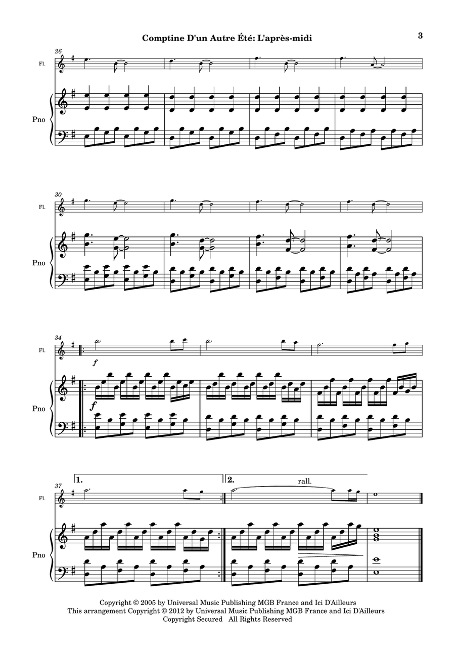 Comptine D'un Autre Été: L'après-midi Flute Solo scores gallery preview page 4