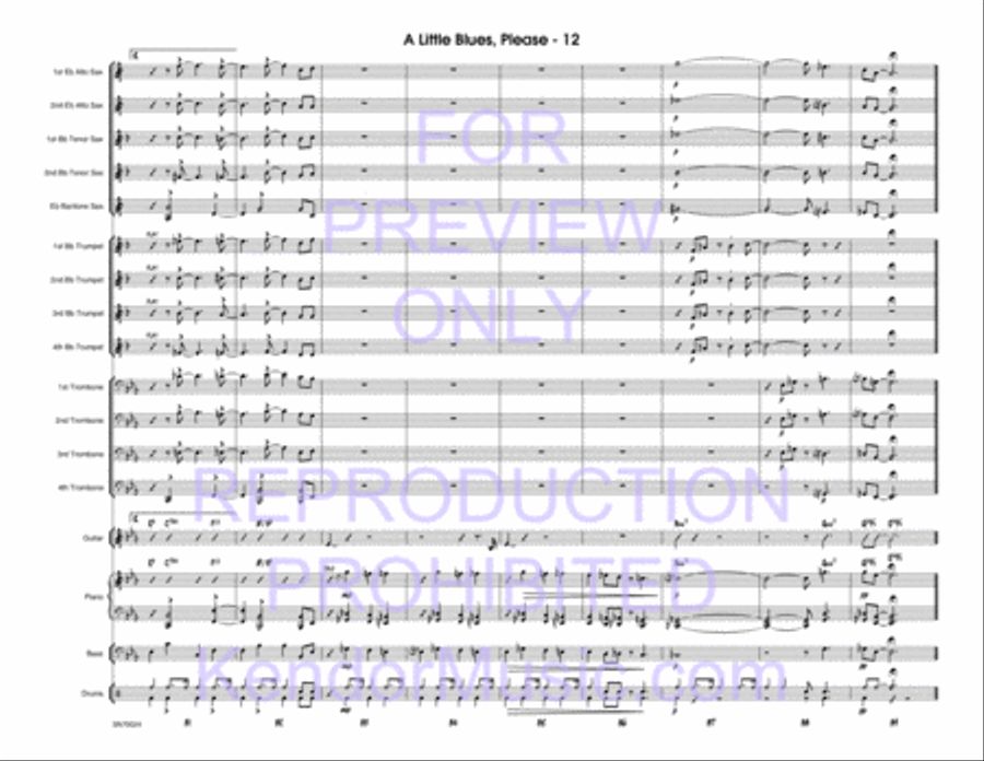 Little Blues, Please, A (Full Score) Jazz Ensemble scores gallery preview page 13