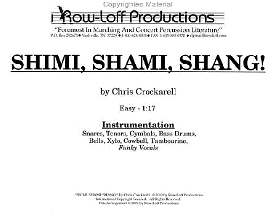 Shimi-Shami-Shang! Percussion Ensemble scores gallery preview page 2