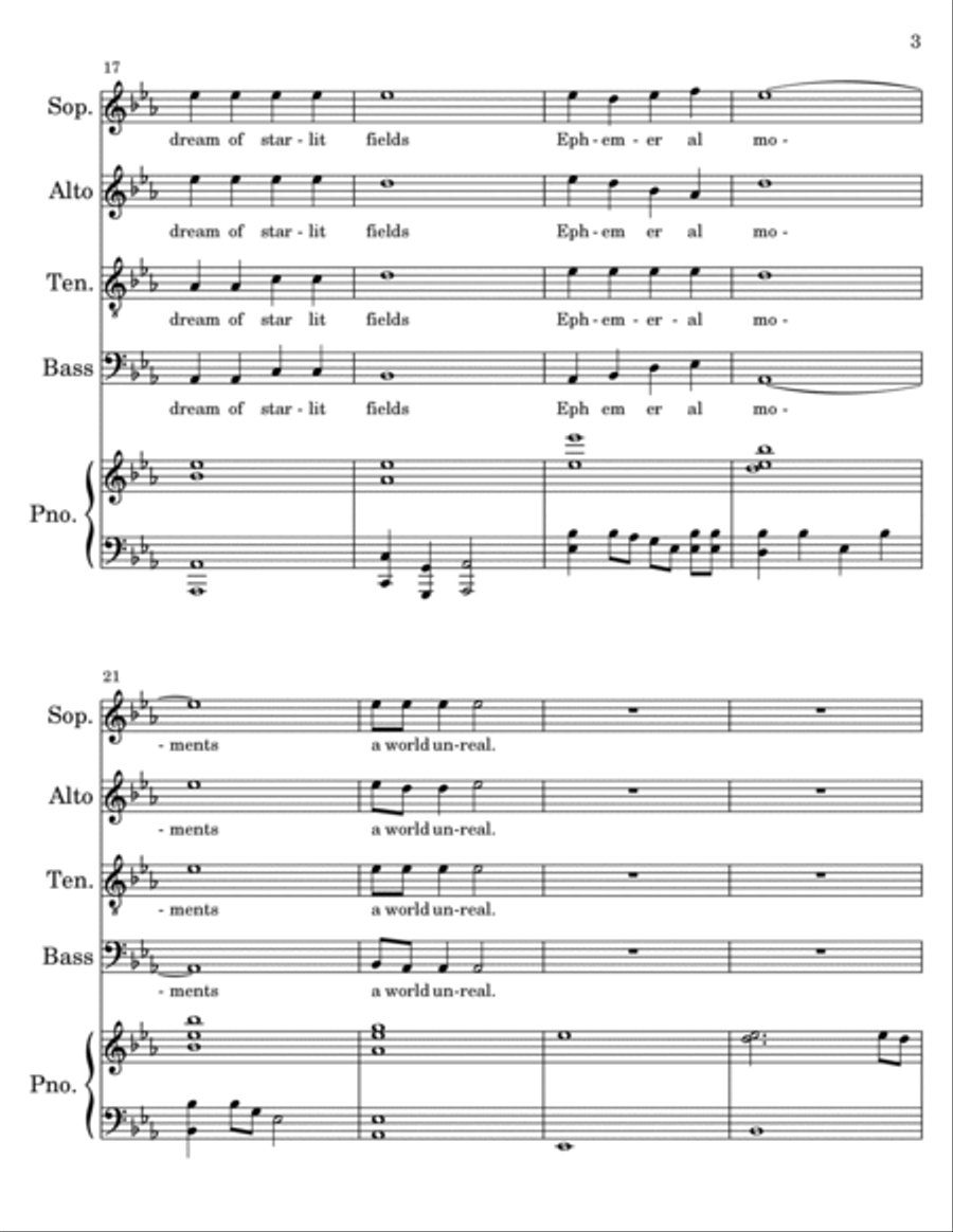 Gentle Night 4-Part scores gallery preview page 3