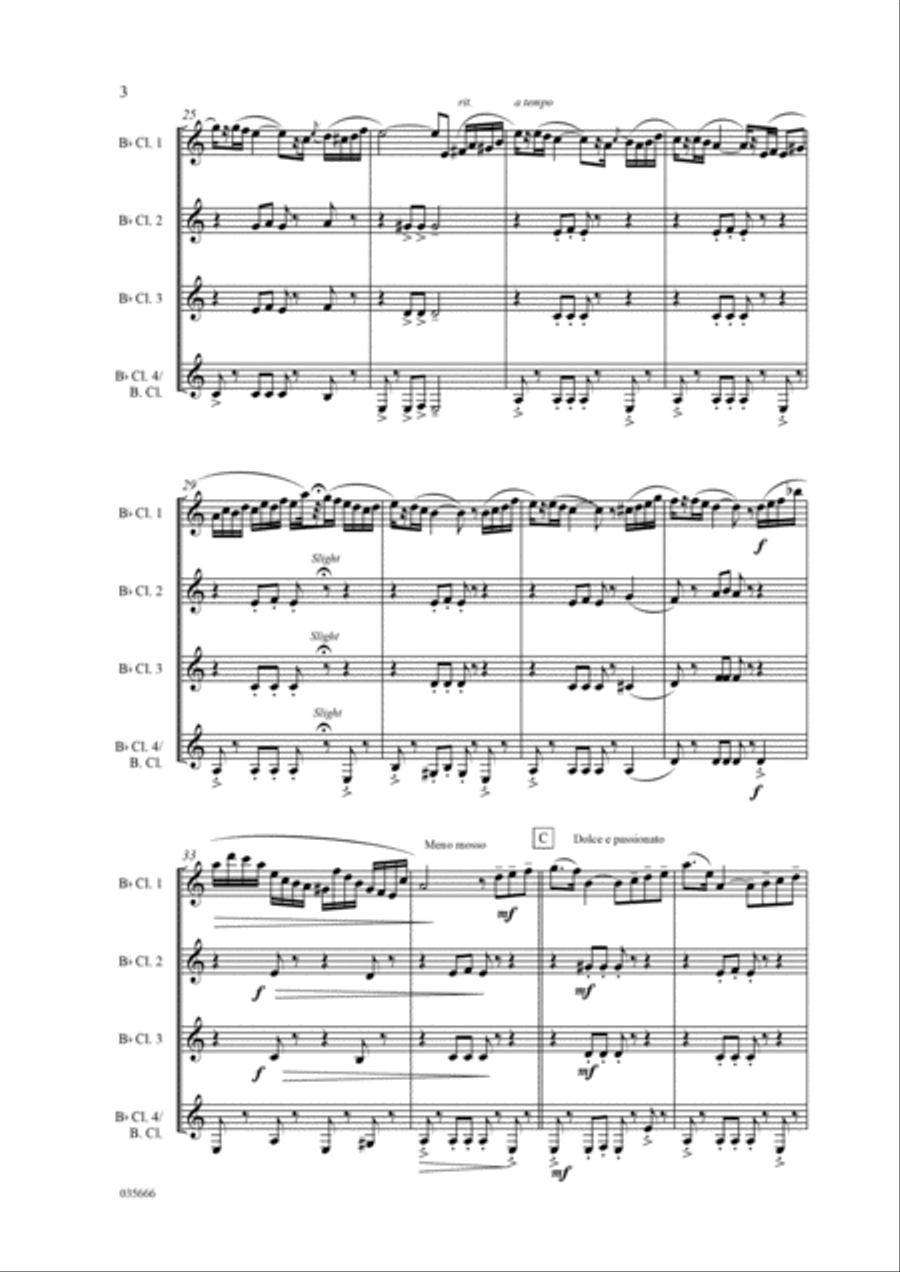 ANDALOUSE – CLARINET QUARTET Clarinet Quartet scores gallery preview page 4