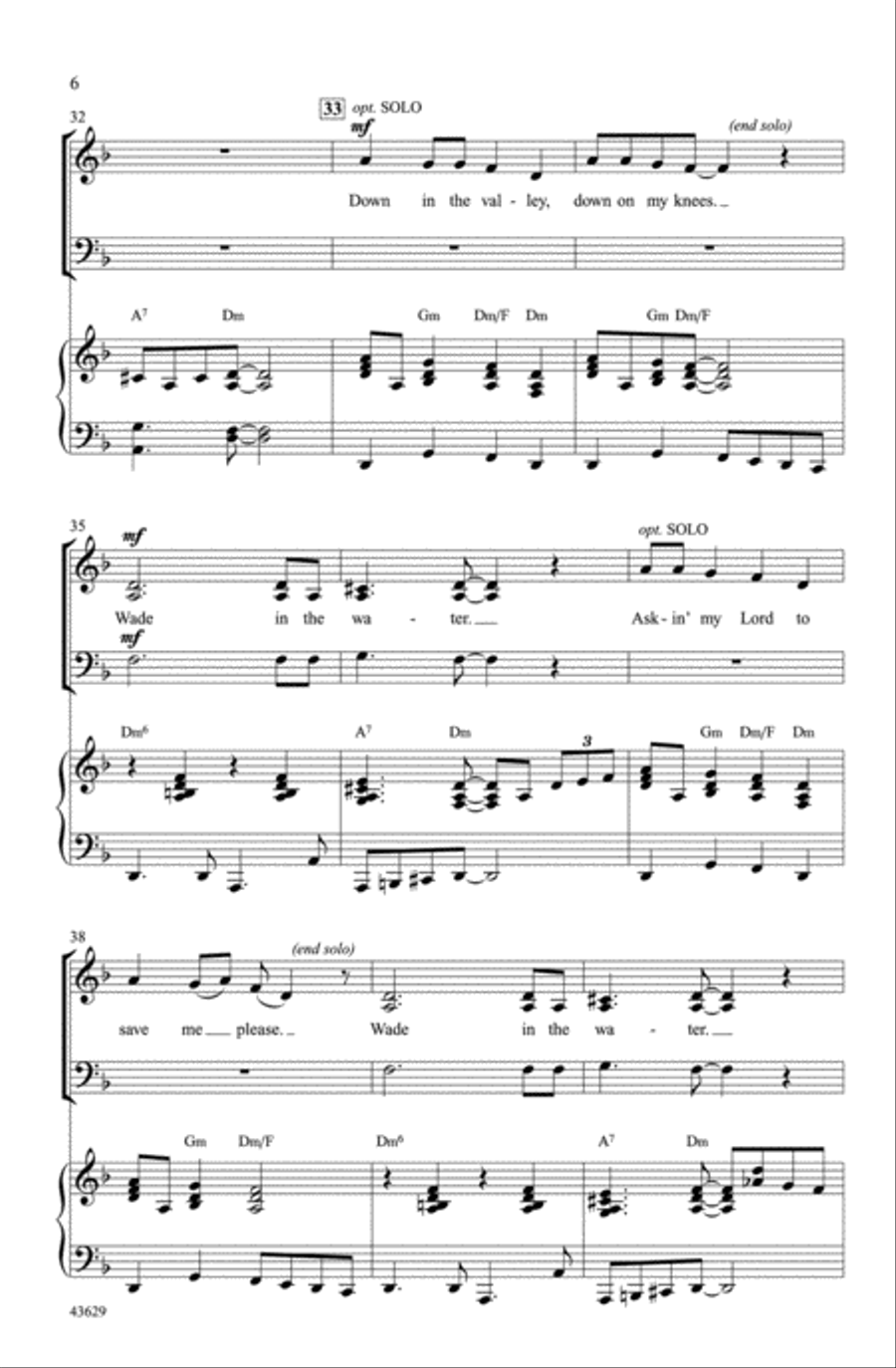 Wade in the Water Choir scores gallery preview page 5