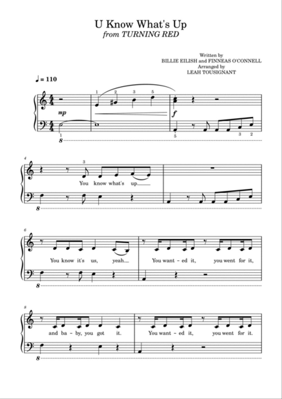 U Know What's Up Voice scores gallery preview page 2