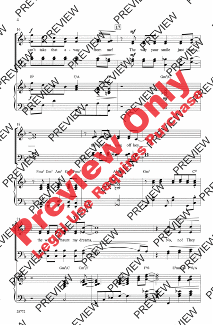 They Can't Take That Away from Me 4-Part scores gallery preview page 4