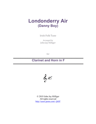 Book cover for Londonderry Air for Clarinet and Horn
