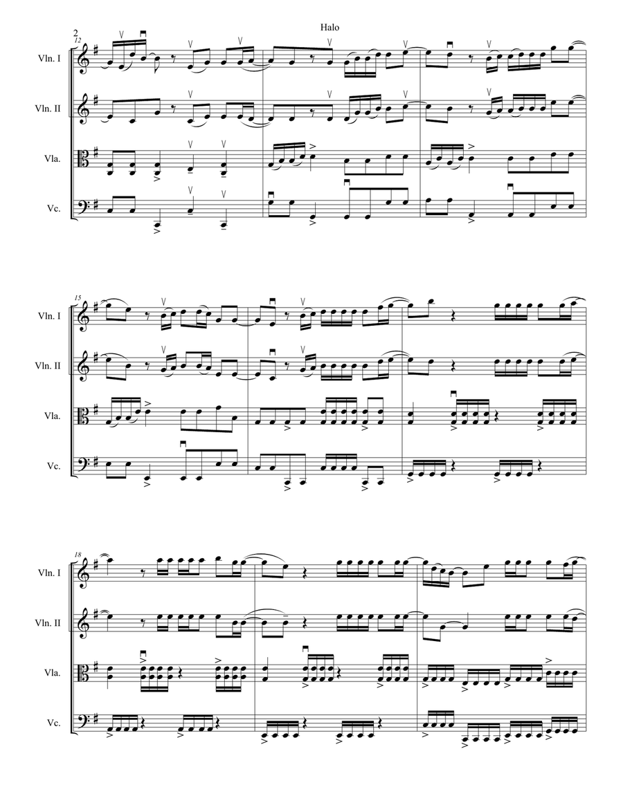 Halo String Quartet scores gallery preview page 2