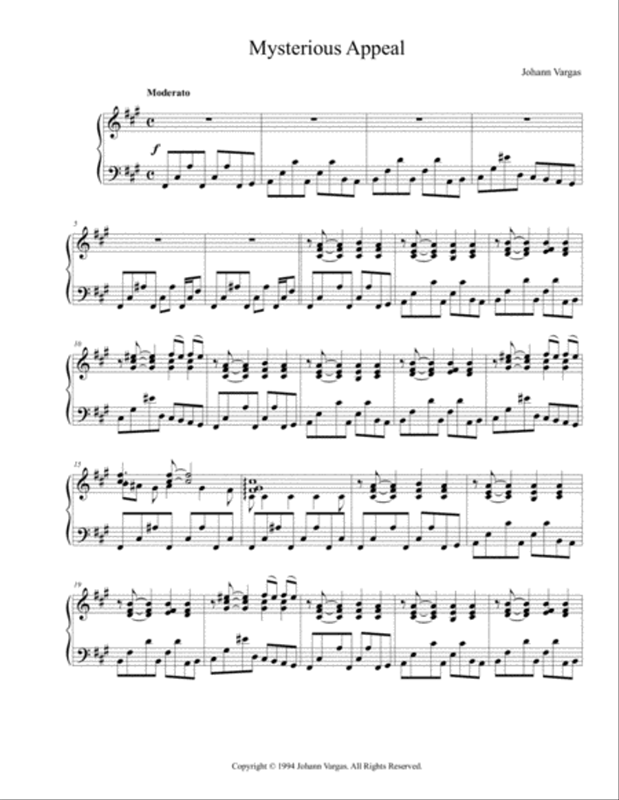 Mysterious Appeal Piano Solo scores gallery preview page 1