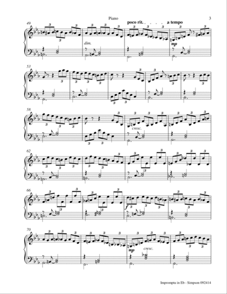 Impromptu in Eb major (Piano Solo) Piano Method scores gallery preview page 3