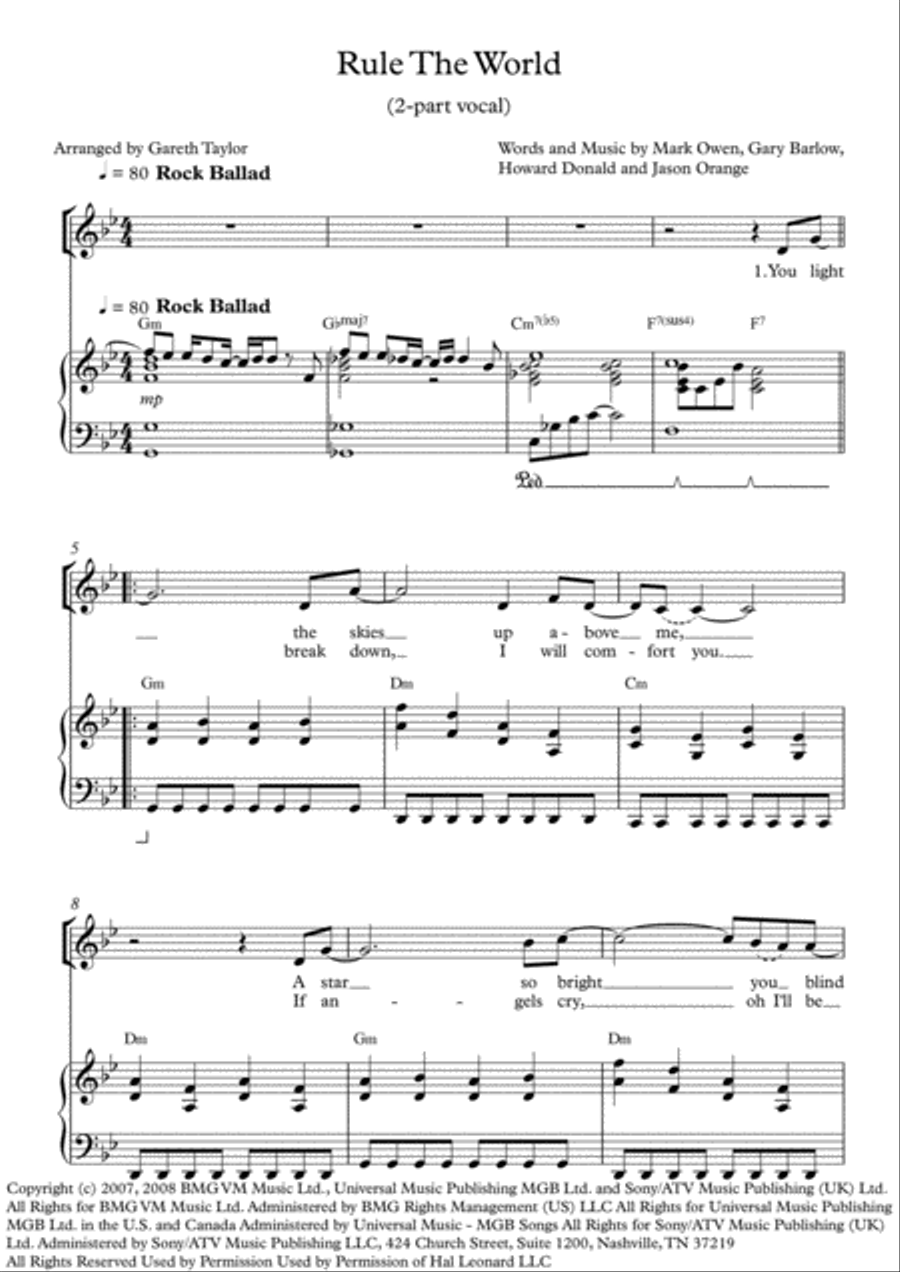 Rule The World Rule The World Voice scores gallery preview page 1