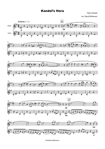Kandel's Hora, Klezmer tune for Oboe and Violin Duet
