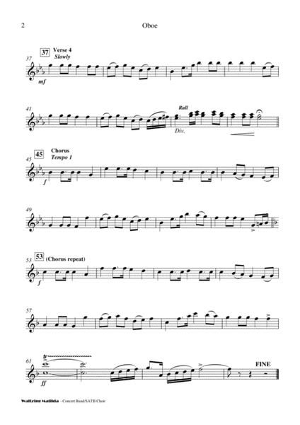 Waltzing Matilda - Concert Band with SATB Choir image number null