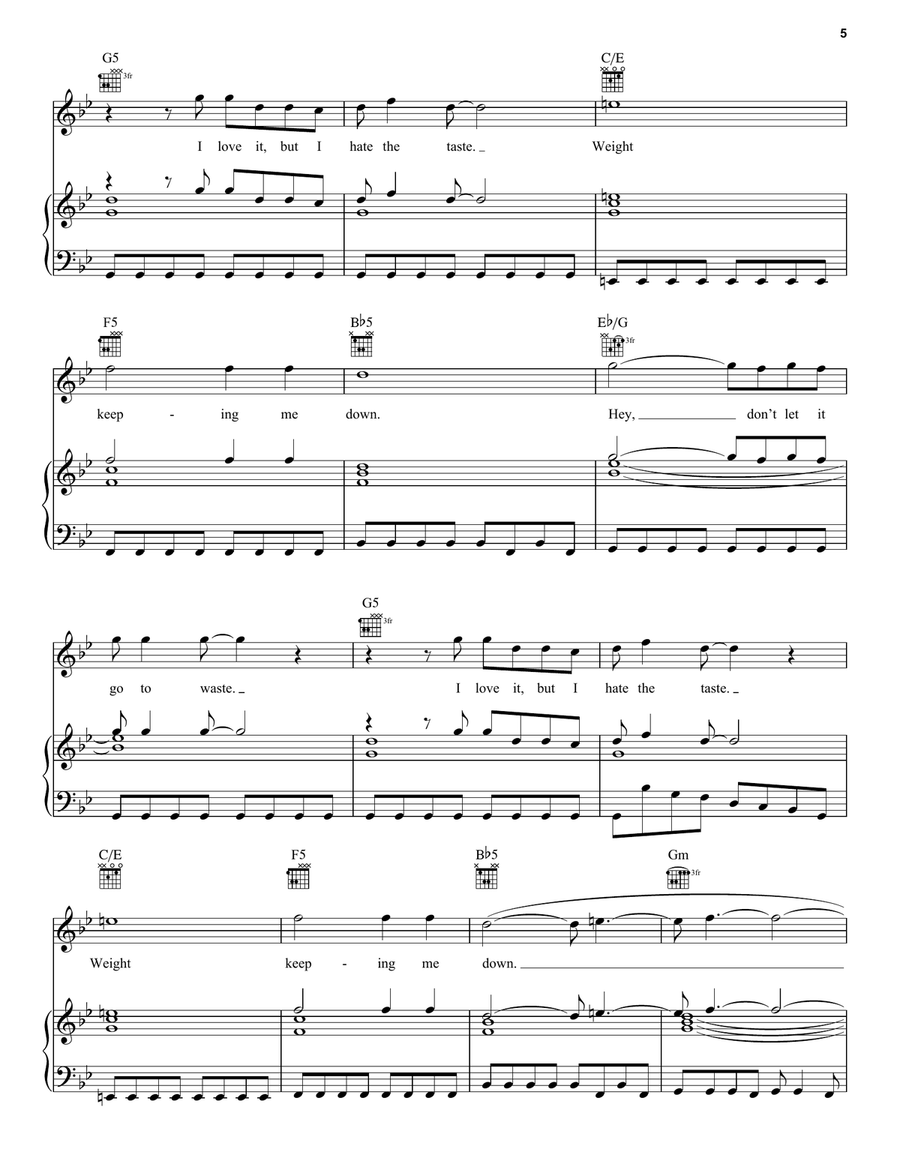 All My Life Piano, Vocal, Guitar scores gallery preview page 5