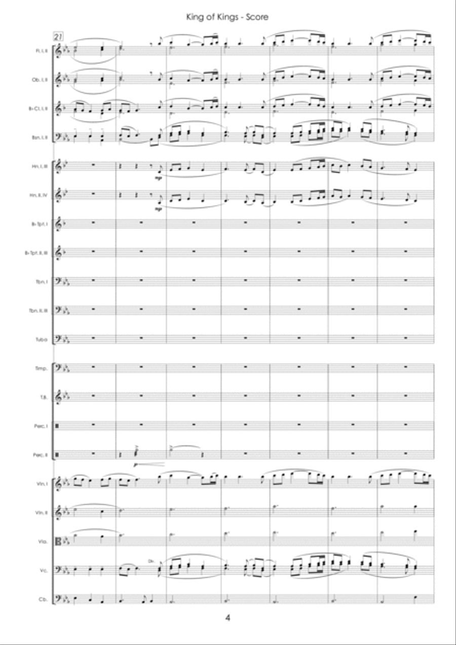 King Of Kings (hosanna) (theme) Full Orchestra scores gallery preview page 5