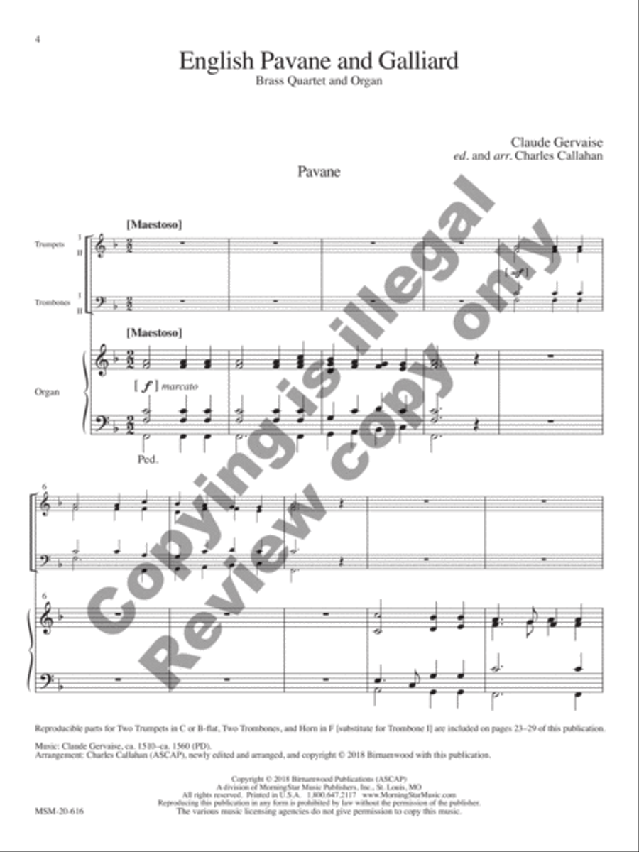 Antiphonies: Four Renaissance and Baroque Dialogues for Organ and Brass Quartet Organ scores gallery preview page 4