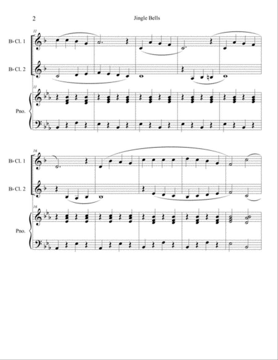 10 Christmas Duets for Clarinet with piano accompaniment vol. 1 Woodwind Duet scores gallery preview page 4