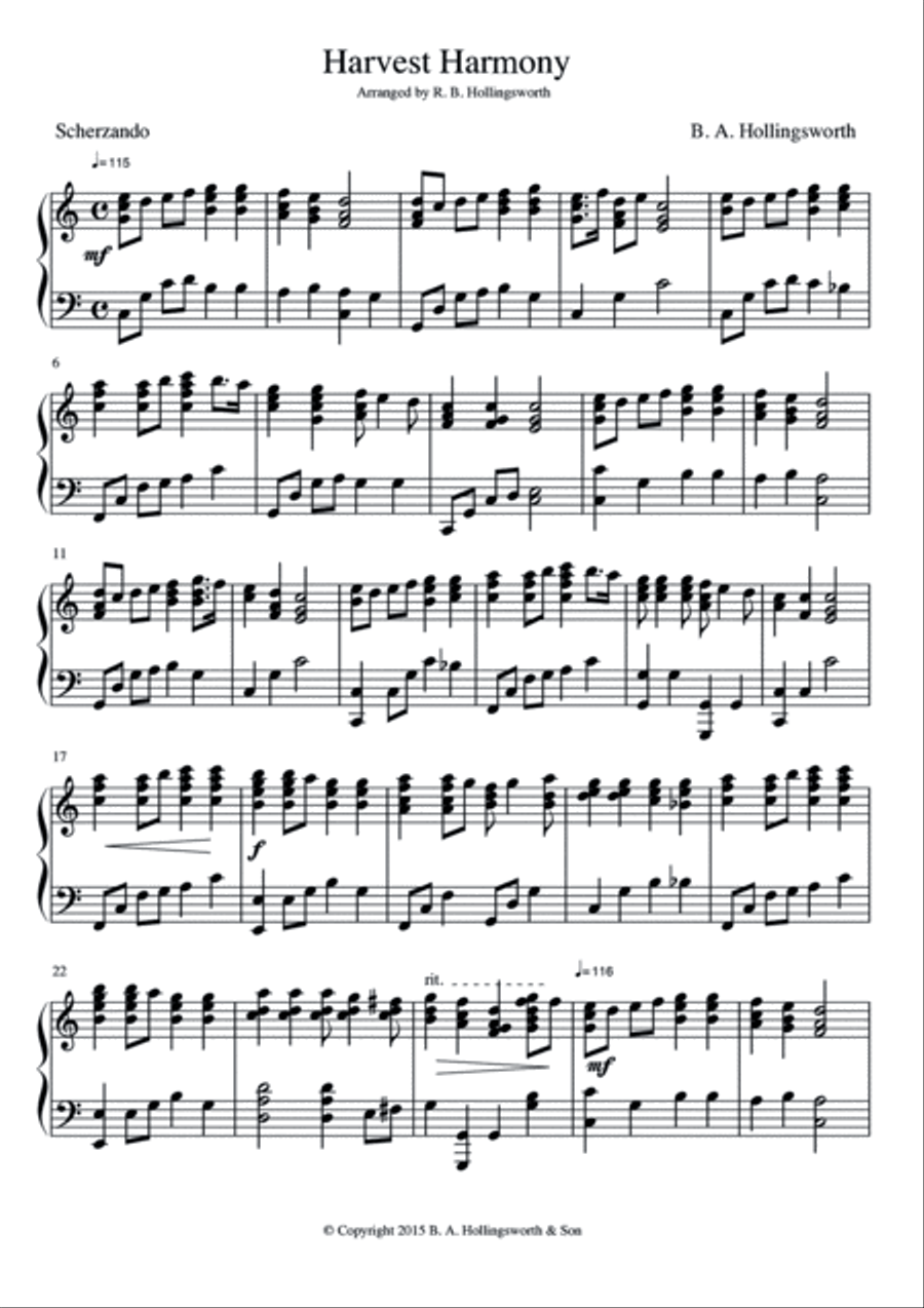 Harvest Harmony Piano Solo scores gallery preview page 2
