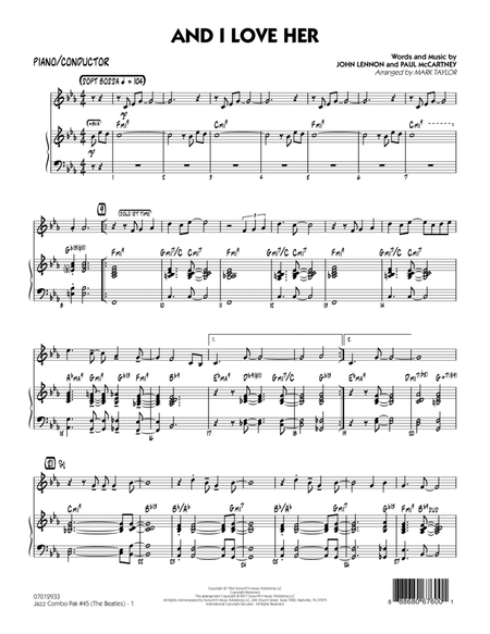 Jazz Combo Pak #45 (The Beatles) - Piano/Conductor