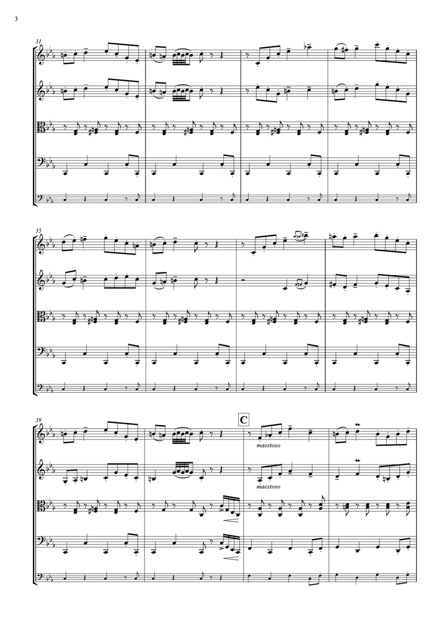 Bonetrousle (from Undertale) String Quartet scores gallery preview page 3