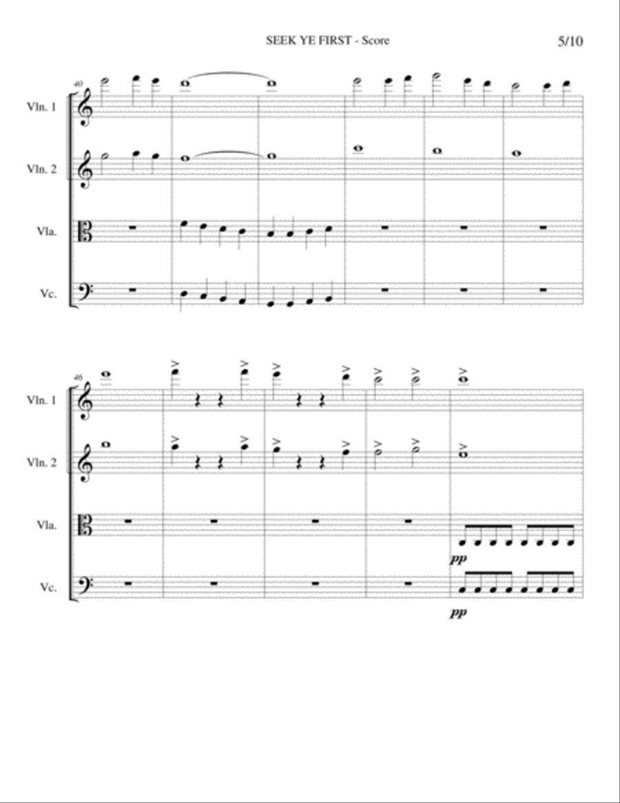 SEEK YE FIRST Maranatha Singers - Strings Quartet/Orchestra - Score + Set of Parts String Orchestra scores gallery preview page 5